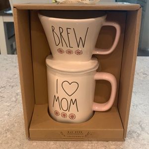 Rae Dunn I love mom coffee drip mug set